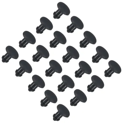 Silikon-Einraststopfen flach, 2,5 mm Ø, schwarz, 20 St.