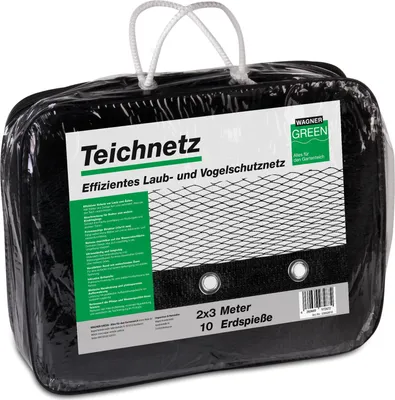 Produktbild von Wagner GREEN Teichnetz 2x3 Meter - Laubschutznetz für Teich & Gartenteich mit Ösen