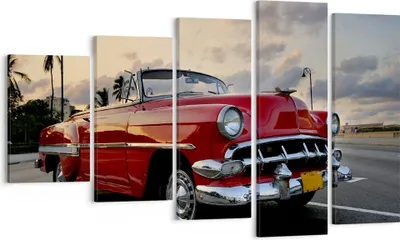 Produktbild von Bild auf Leinwand - Leinwandbild - Auto Kuba Himmel - 100x60cm - Wand Bild - Wanddeko - Wandbilder - Leinwanddruck - Bilder - Kunstdruck - Wanddekoration - Leinwand bilder - Wandkunst - EG100x60-0186
