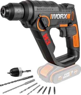 Image de Worx WX390.9 Marteau pneumatique SDS PLUS Perceuse-visseuse sans fil 20V Baulöwe
