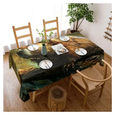Produktbild von Vielseitige Tischdecke mit Bibermuster, wiederverwendbar, für Hochzeiten und Outdoor, 137,2 x 183,9 cm