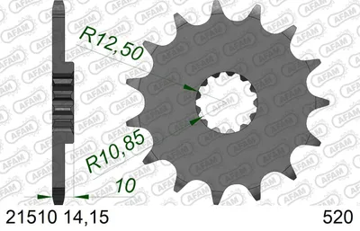 Produktbild von AFAM Kettenritzel 21510-14 Vorne für YAMAHA MOTORCYCLES XTZ Stahl