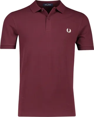 Produktbild von Fred Perry Polo normale Passform bordeaux einfarbig Baumwolle