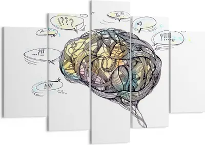 Produktbild von Bild auf Leinwand - Leinwandbild - Gehirn Bildung Experiment Illustration - 150x100cm - Wand Bild - Wanddeko - Leinwanddruck - Bilder - Kunstdruck - Leinwand bilder - Wandkunst - EA150x100-2975