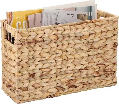 Produktbild von Famanu Zeitschriftenkorb Wasserhyazinthe - stabiler Korb für Bücher, Magazine und Wohnaccessoires