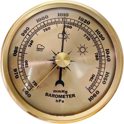 Image de INF Baromètre Analogique 70mm - Instrument de Station Météo Précis pour Maison Or