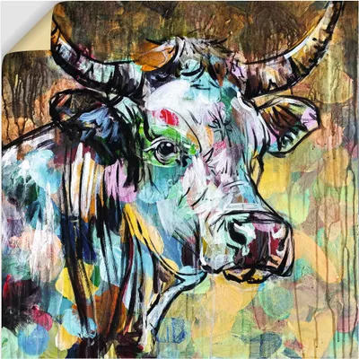 Produktbild von ARTland Wandbild, selbstklebend Luna die Kuh Größe: 30x30 cm