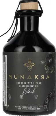 Image de Munakra Handcrafted Vienna Contemporary Gin Black 42% Vol. 0,5l