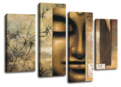 Obrázok produktu pre Obraz na plátne Buddha 4-dielny 130x80 cm