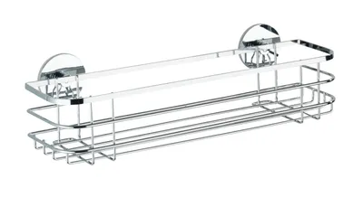 Immagine prodotto di WENKO acciaio inox Mensola maxi Mensola per bagno Cestello senza foratura Stoccaggio WC Doccia