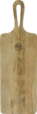 Produktbild von Schneidebrett 61x20cm Holz Mangoholz rechteckig mit Griff Natur Braun
