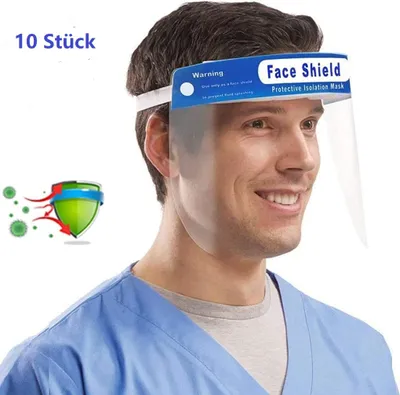 Produktbild von 10X Visier Schutzvisier Gesichtsschutz Brille Schutzvisier transparent Gesichtsschutz Visier Anti-Spuck Gesichtsvisier ,Mund Nasen Visier