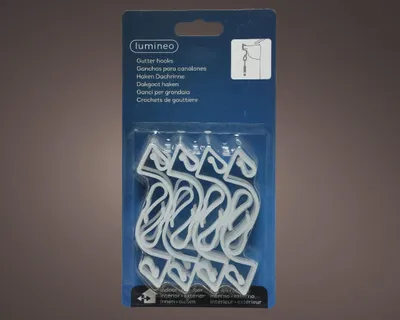 Produktbild von Dachrinnenhaken 7 x 1,2CM weiß für Lichterkette - Satz mit 16 Stück