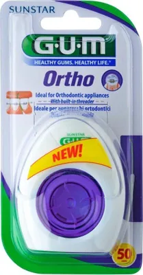 Obrázek produktu pro GUM Ortho Floss, Super nit, Nylon, Bílá, Plast, Blistr