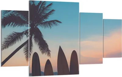 Produktbild von Bild auf Leinwand - Leinwandbild - Strand Meer Palme - 160x90cm - Wand Bild - Wanddeko - Wandbilder - Leinwanddruck - Bilder - Kunstdruck - Wanddekoration - Leinwand bilder - Wandkunst - DL160x90-4080