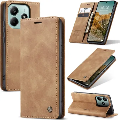 Obrázek produktu pro Pouzdro pro Xiaomi Redmi Note 14 5G, RetroPolyuretanKožené Pouzdro s Funkcí Stojánku hnědé