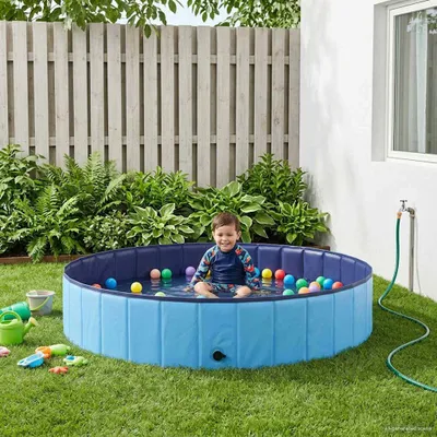 Produktbild von vidaXL Kinder Schwimmbecken Blau Ø 160 x 30 cm