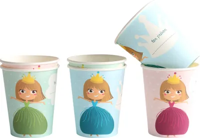 Image de 6 gobelets de princesse pastel 250 ml - taille unique