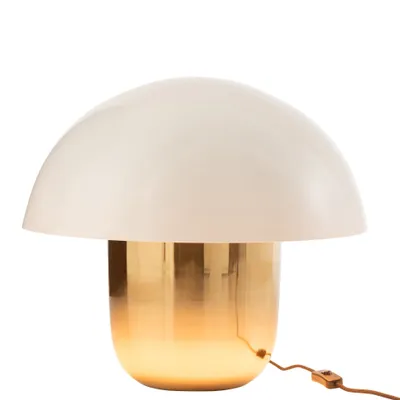 Produktbild von J-Line Lampe Pilz Metall Weiß/Gold Large