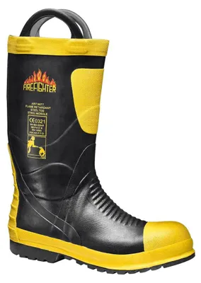 Produktbild von Sir Safety Firefighter Sicherheitsstiefel S5 wasserdicht hitzebeständig mit Stahlkappe, 47, SCHWARZ/GELB