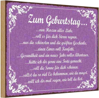 Produktbild von vianmo Holzschild 20x30 cm zum Geburtstag alles Liebe Dekoration