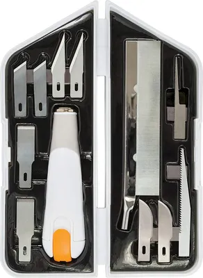 Zdjęcie produktu dla Zestaw wysokowydajnych noży Fiskars Premium 8 szt. biały/pomarańczowy (1 blister)