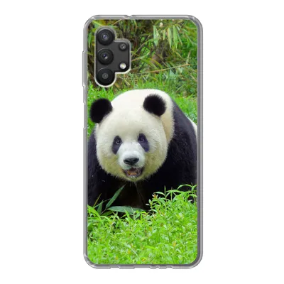 Produktbild von MuchoWow® Handyhülle Schutzhülle Hülle für Samsung Galaxy A32 5G Panda - Gras - Tier Silikon Softcase Handy Hülle - Softcase