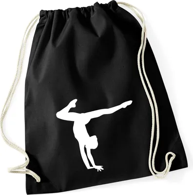 Produktbild von Huuraa Turnbeutel Turnen Gymnastik 12 Liter Black Baumwolle Rucksack Geschenkidee