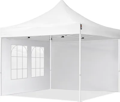 Obrázek produktu pro Nůžkový stan 3x3 m, ocel, vč. 2 bočnic bílá