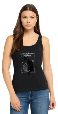 Produktbild von Spreadshirt Alchemy England Schwarze Katze Ouija Brett Frauen Premium Tank Top, XXL, Schwarz