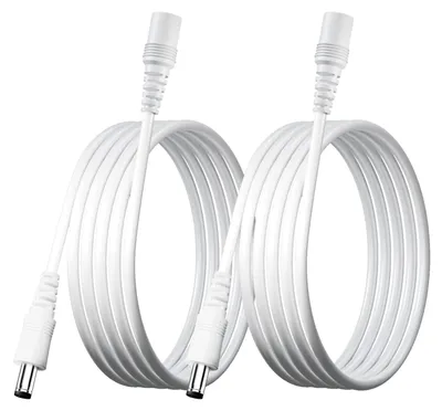Imagen del producto de Cable de extensión de 3 metros - Juego de 2 unidades - Cable de extensión de corriente continua (DC) de 5,5 mm x 2,1 mm