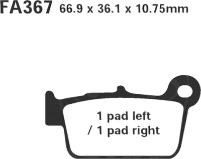 Produktbild von Bremsbeläge Hinterrad für TM Racing SMX 660 F ES Competition Baujahr 2006-2010 Bremsklotz von EBC - Neu