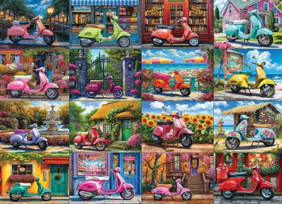Produktbild von EUROGRAPHICS Puzzle 16 Motorrollerů 1000 Teileů