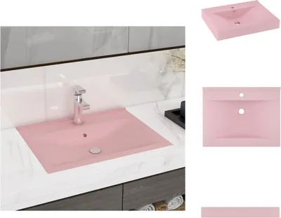 Produktbild von vidaXL Luxus-Waschbecken mit Hahnloch Matt-Rosa 60x46 cm Keramik -  Badezimmer-Waschbecken