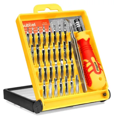 Immagine prodotto di Subtel Set di punte per giraviti, 32 pezzi, giraviti Torx cacciaviti a stella, croce – Kit di strumenti per riparazione di tablet, laptop, compatibile con iPhone, compatibile con iPad