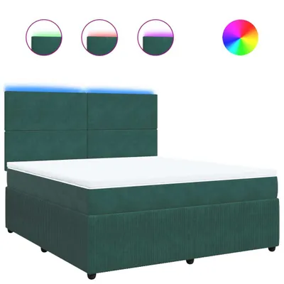 Produktbild von Boxspringbett mit Matratze Dunkelgrün 180x200 cm Samt
