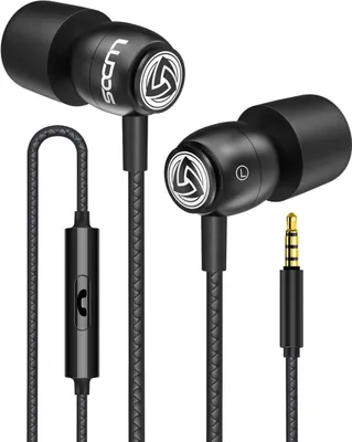 Produktbild von Ludos Clamor In-Ear Headphones with Cable and Microphone, 5 Year Warranty, Premium Audio Quality, Bass, Memory Foam, Reinforced Cable, Call Control
