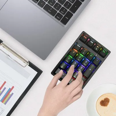 Immagine prodotto di Tastiera meccanica Bluetooth con switch blu, set tastiera USB esterna per laptop