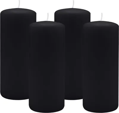 Produktbild von 4er Set Adventskranzkerzen Schwarz Ø 60 x 120 mm