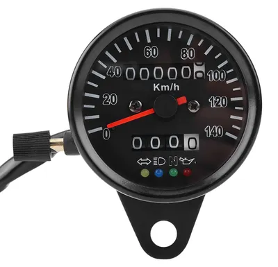 Image de Compteur kilométrique/tachymètre de moto de 60 mm avec affichage noir