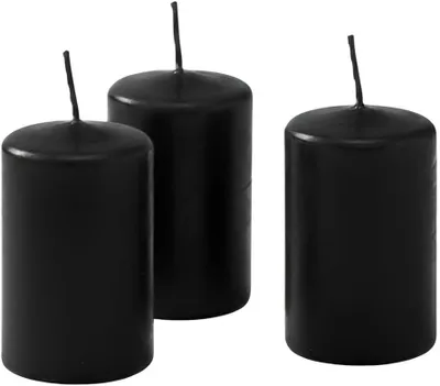 Obrázek produktu pro Svíčky "Risthò 56200_18", černé barvy, průměr 4 cm, výška 7 cm, 12 kusů