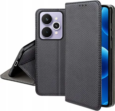 Obrázok produktu pre Puzdro s klopkou pre telefóny Realme 15 5G | 15 Pro 5G, čierna farba + ochranná fólia