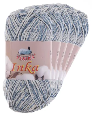 5 x 100g Inka mehrfarbig Farbverlaufgarn Baumwollmischgarn 43 creme-blau
