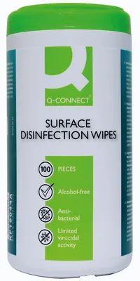 Produktbild von Q-CONNECT - Q-CONNECT Reinigungstücher für die Flächendesinfektion Packung mit 100 Tüchern