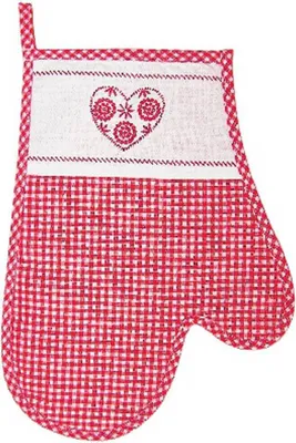 Produktbild von Topfhandschuh Landhaus rot weiß 18x28 cm