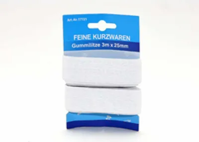 Produktbild von Vielseitiges Gummiband weiß 3000 mm x 25 mm – Robustes Elastikband für Nähprojekte & DIY