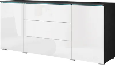 Obrázek produktu pro MINIO go for it, komoda "VEVE", 150 cm, barva matera/bílý lesk