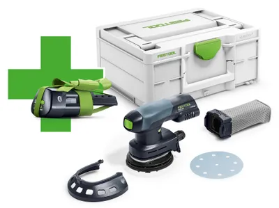 Image de Festool ETSC 125-Basic-ERGO Ponceuse excentrique sans fil 18 V 125 mm Brushless ( 577030 ) + 1x batterie 3,0 Ah + Systainer - sans chargeur