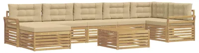 Productafbeelding van vidaXL Tuinset met 8 zitplaatsen, wit en beige