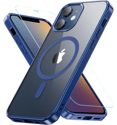 Produktbild von Schutzhülle für iPhone 12 Mini 5,4'' mit Panzerglas, stoßfest, blau